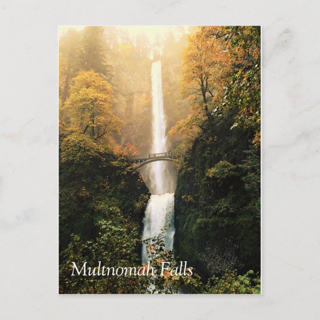 Cartão Postal outono em Multnomah Falls, OU (Frente)