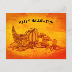 Cartão Postal Outono, Feliz Dia das Bruxas!