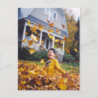 Cartão Postal Outono Lembre-se quando as folhas eram para jogar