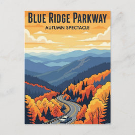 Cartão Postal Outono na Blue Ridge Parkway Souvenir