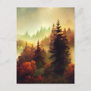 Cartão Postal Outono na Paisagem das Montanhas
