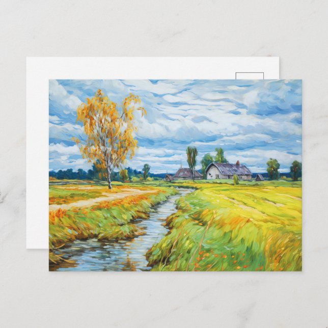 Cartão Postal Outono pelo rio Havel (Frente/Verso)