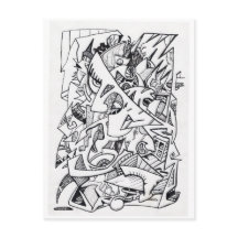 Outros planetas aqui, cartão-postal de desenho a t