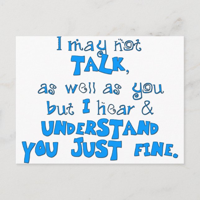 Cartão Postal Ouvir e entender (Frente)