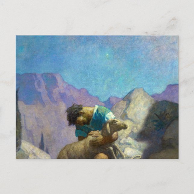 Cartão Postal Ovelha Perdida, 1926 por Newell Convers Wyeth (Frente)