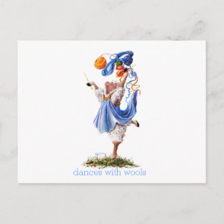 Cartão Postal Ovelhas Divertidas Incognito Arte "Dança com Wools
