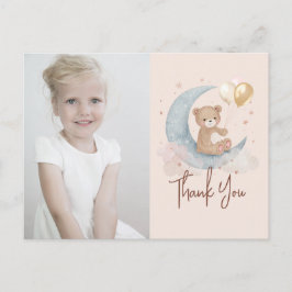 Cartão Postal Over The Moon Teddy Bear Birthday Thank You