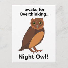 Cartão Postal Overthinking Night Owl Funny