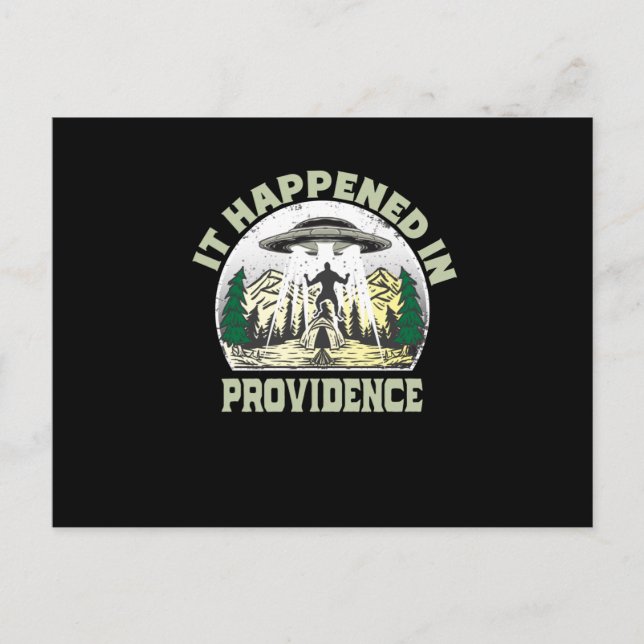 Cartão Postal OVNI alienígena Na Cidade De Providência (Frente)
