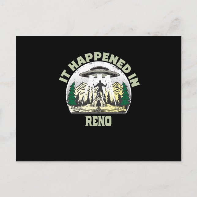 Cartão Postal OVNI alienígena Na Cidade De reno (Frente)