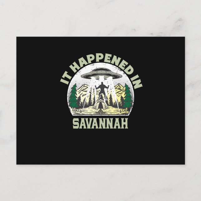 Cartão Postal OVNI alienígena Na Cidade De savana (Frente)