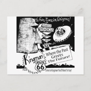 Cartão Postal OVNI de Alienígena Giganticus Headicus Route 66