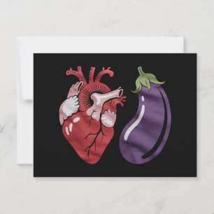 Cartão Postal Ovo de Berinjela Engraçado Orgulho Gay Humor LGBTQ