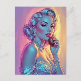 Cartão Postal Ovo de Chocolate Pin-Up Loiro