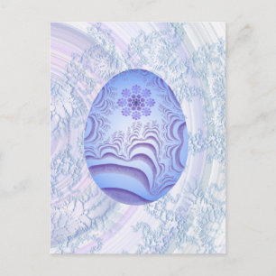 Cartão Postal Ovo Pintado Azul Claro E Púrpura