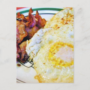 Cartão Postal Ovos Bacon café da manhã