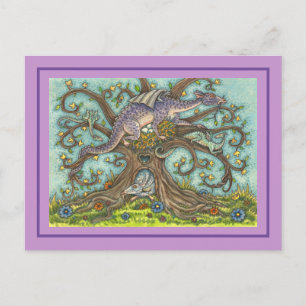 CARTÃO POSTAL OVOS DE DRAGÃO, LAIR MEDIEVAL, ARTE FOLK FANTASY