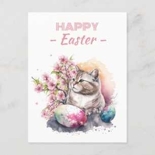 Cartão Postal Ovos de Gato e Foguetes de Cereja de páscoa -