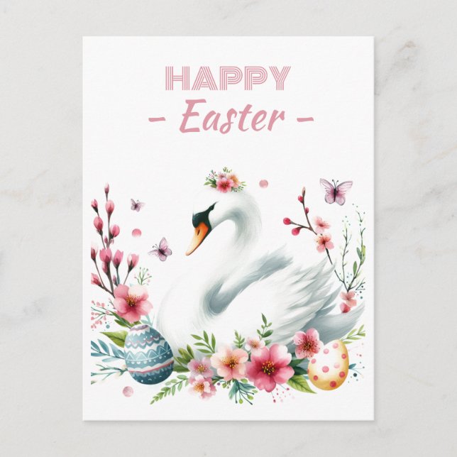 Cartão Postal Ovos de Páscoa Cadeias de Aquicultura Cana (Frente)