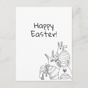 Cartão Postal Ovos e coelhos // Felz pascoa
