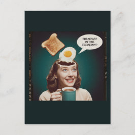 Cartão Postal Ovos para o café da manhã nesta economia