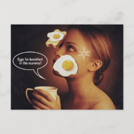 Cartão Postal Ovos Para O Café Da Manhã, Nesta economia, Mulher