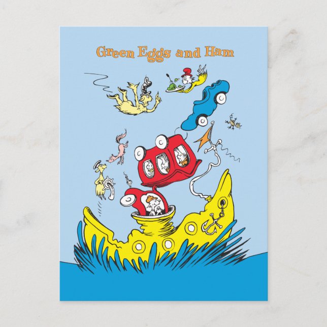 Cartão Postal Ovos Verdes e Pressão | Não Gosto Deles Em Nenhum  (Frente)