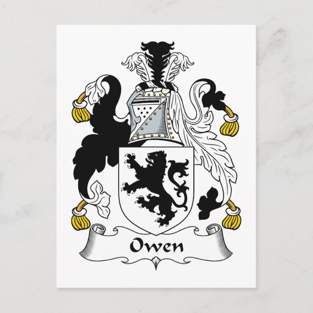 Cartão Postal Owen Family Crest (Frente)