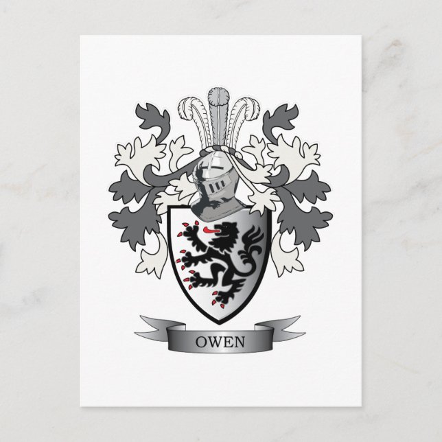 Cartão Postal Owen Family Crest Casaco de Armas (Frente)
