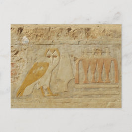 Cartão Postal Owl Hieroglyph Detail, Hatshepsut Temple, Egypt
