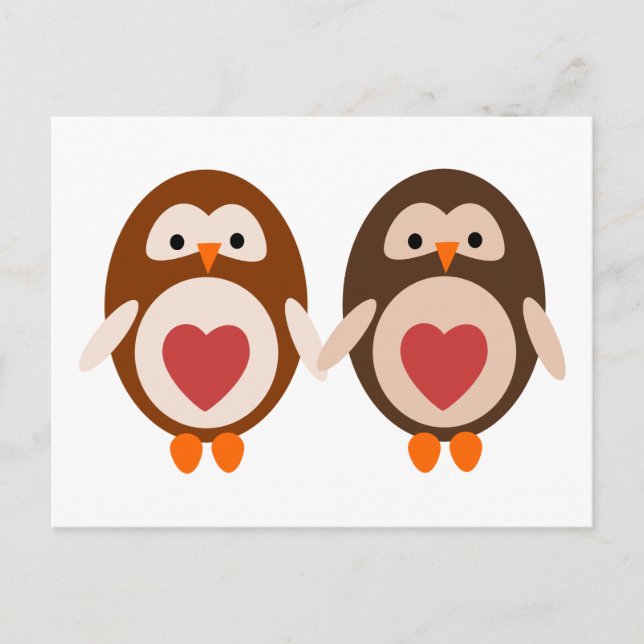 Cartão Postal Owl Love (Frente)