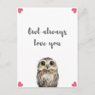 Cartão Postal Owl Sempre Te Ama