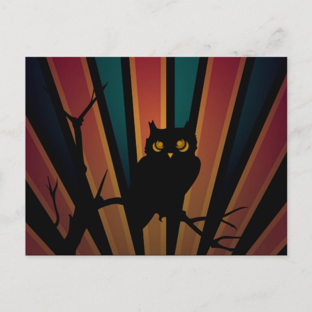 Cartão postal Owl Sunset (Frente)