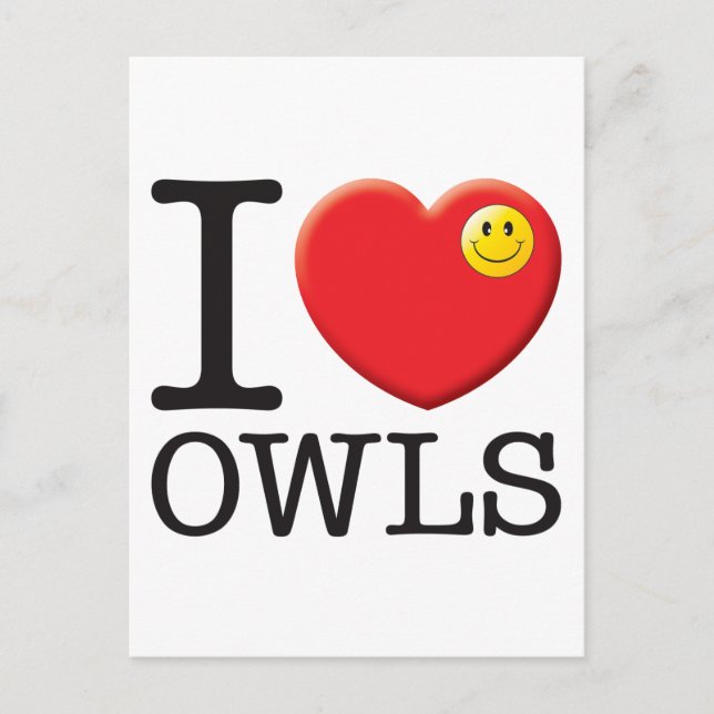 Cartão Postal Owls Love (Frente)