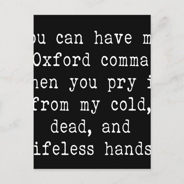 Cartão Postal Oxford Comma (Frente)