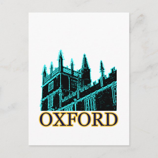 Cartão Postal Oxford England 1986 Building Spirals Cyan (Frente)