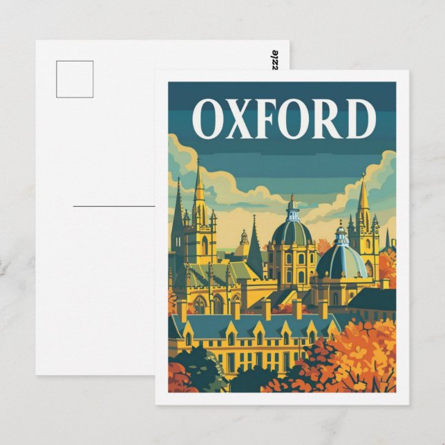 Cartão Postal Oxford England Vintage Familiar Viagem (Frente/Verso)