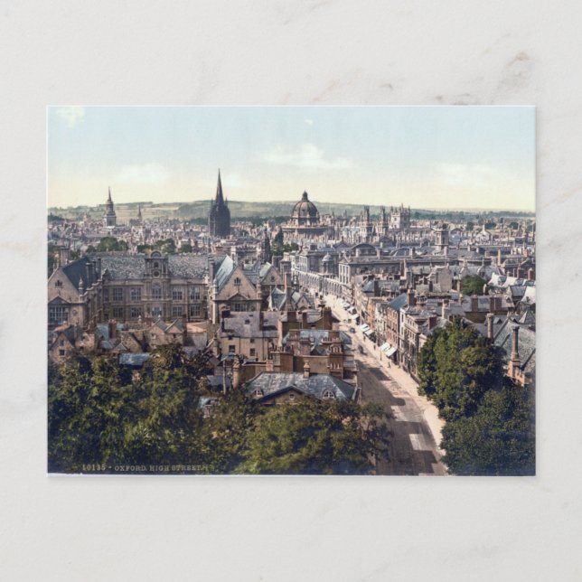 Cartão Postal Oxford High Street, Inglaterra panorama (Frente)