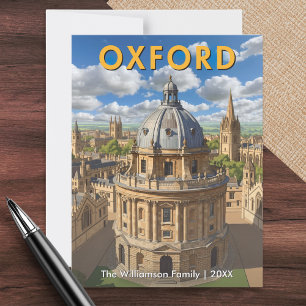 Cartão Postal Oxford Skyline Radcliffe Camera Retro Personalizad
