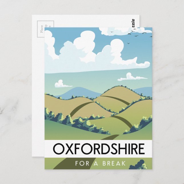 Cartão Postal Oxfordshire para uma pausa (Frente/Verso)