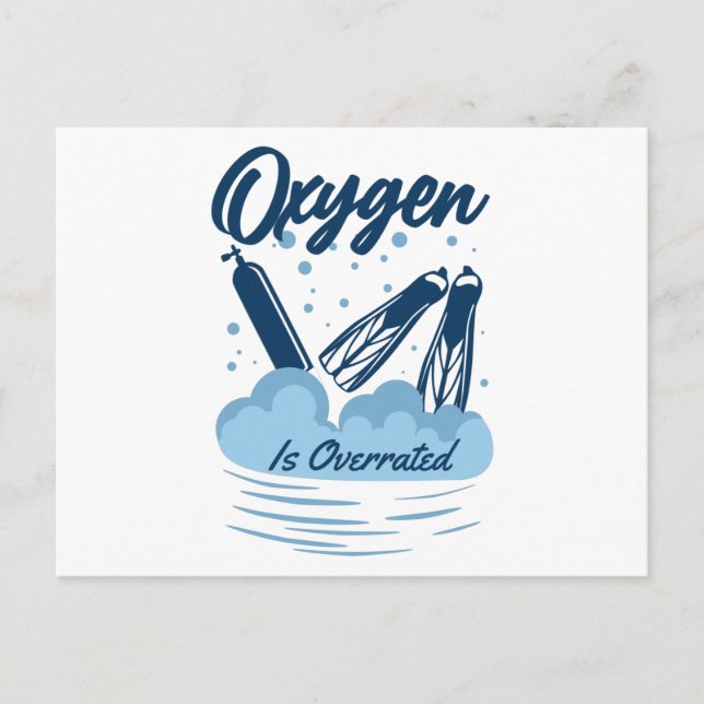 Cartão Postal Oxygen is Overrated - For Swimmers (Frente)