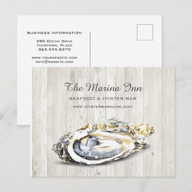 Cartão Postal Oyster Roast Seafood Comida Náutica Business (Frente/Verso)