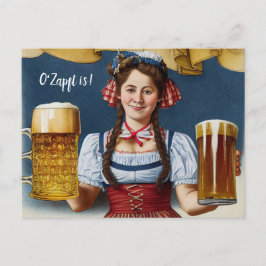 Cartão Postal O'Zapft is! Frau im Dirndl mit Bier. München Wiesn