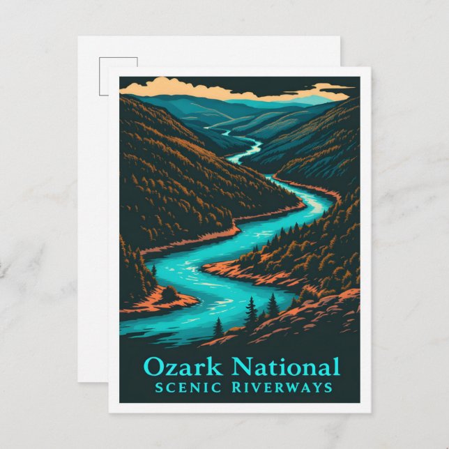 Cartão Postal Ozark National Scense Riverways Viagem (Frente/Verso)