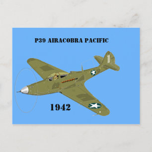 Cartão Postal P39 Airacobra Pacific, 1942