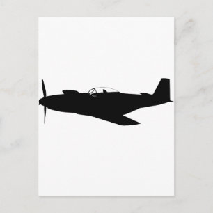 Cartão Postal P-51 Mustang Silhouette
