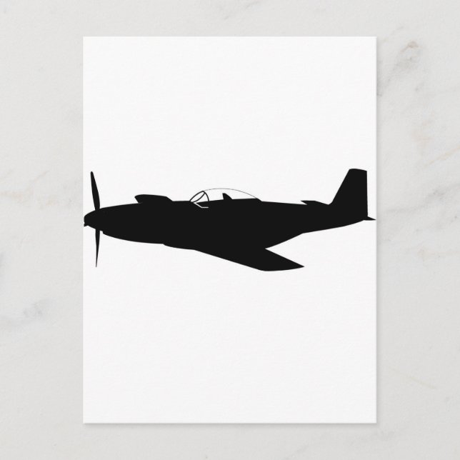 Cartão Postal P-51 Mustang Silhouette (Frente)