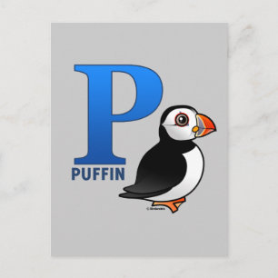 Cartão Postal P é para Puffin