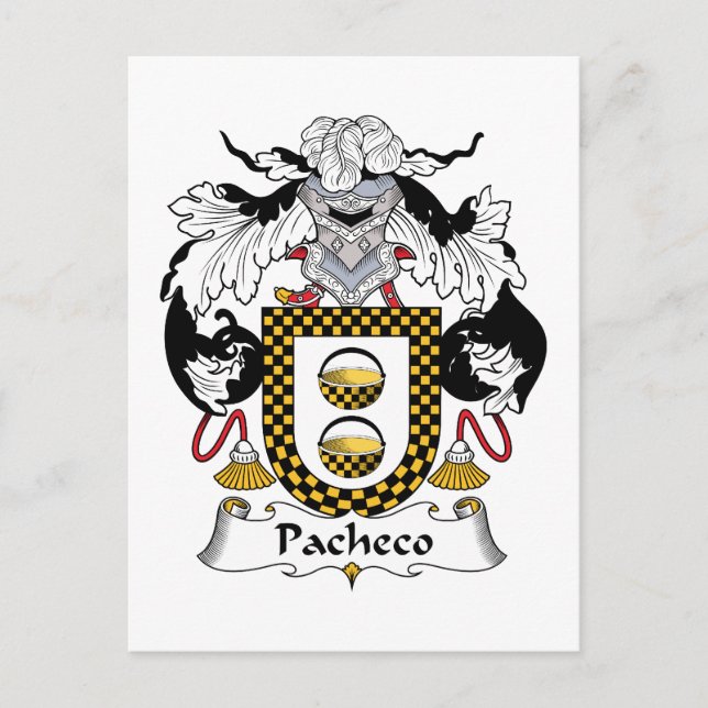 Cartão Postal Pacheco Family Crest (Frente)