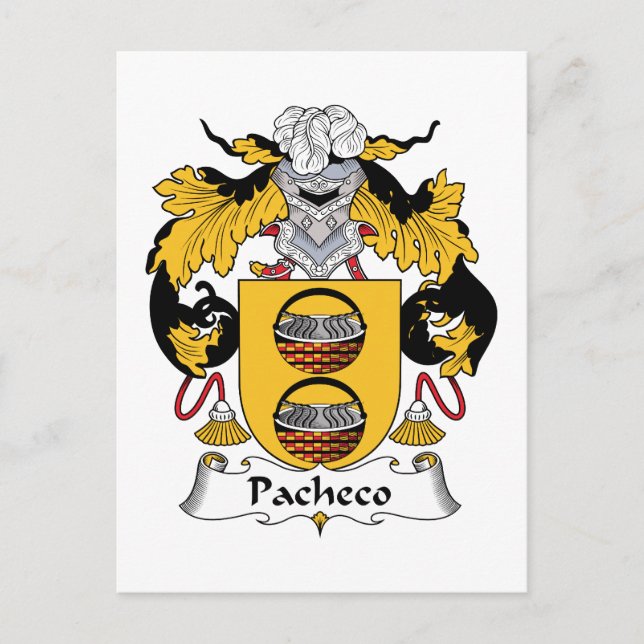 Cartão Postal Pacheco Family Crest (Frente)